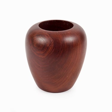California Redwood Small Vase Wooden Handmade Hand-Turned Natural Vintage 