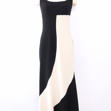 B&amp;W Paneled Sweep Gown S-S/M