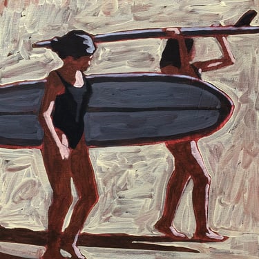 Surfers #19 - Original Acrylic Painting on Canvas 16 x 20 