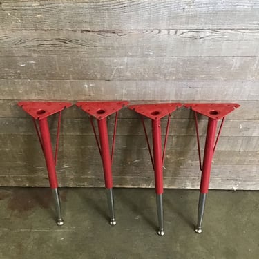 Adjustable Red Metal Table Legs (Tacoma)