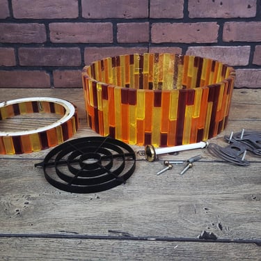 Parts for Atomic Mid Century Modern Moe Lighting Lucite Red, Yellow, Orange Ceiling Lights 
