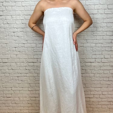 DISSH Strapless Linen Column Dress, Size 10