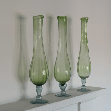 TRIO OF HANDBLOWN VASES