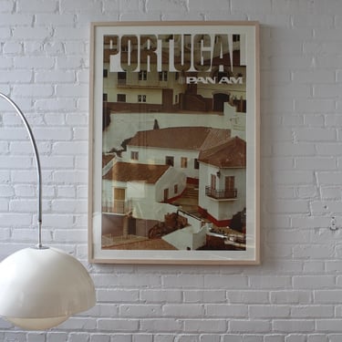 Framed Vintage Pan Am Portugal Poster