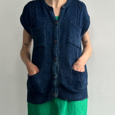 Indigo Dyed Cotton Vest (L)