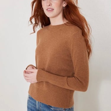 Not Monday | Jane Cashmere Crewneck Sweater in Toffee