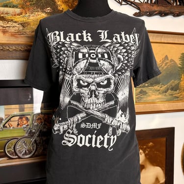 Vintage Early 2000s Black Label Society T-Shirt Trashed Size Small 