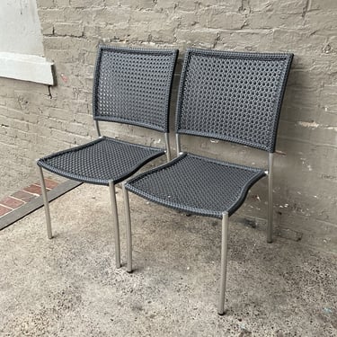 Pair of Gloster Faux Cane Chairs