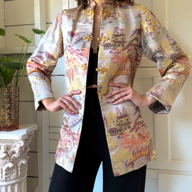 40s Silk Brocade Jacket | L