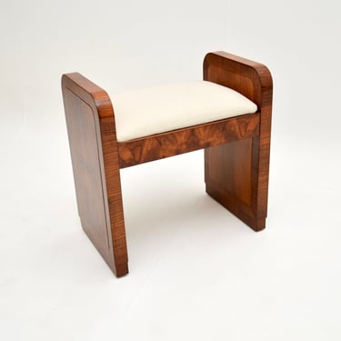 Art Deco Figured Walnut Stool