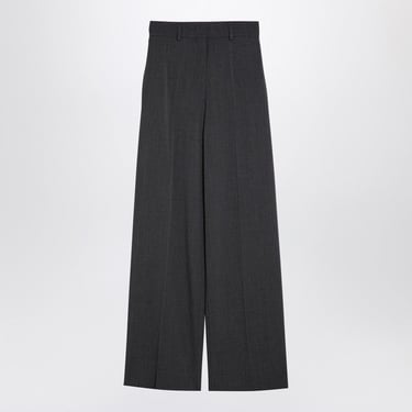 Valentino Grey Wool Wide Trousers Women