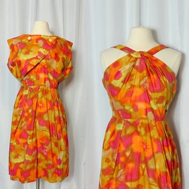 Vintage 1950’s Dula Cotton Floral 2 Piece Dress Set 