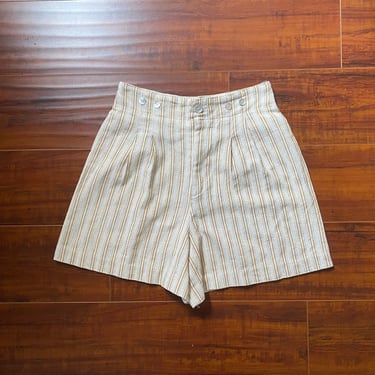 Vintage 1990’s Yellow and Cream Striped Shorts 
