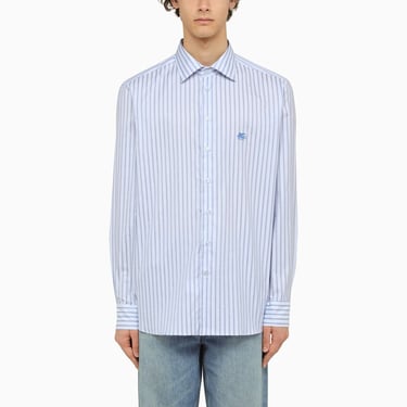 Etro White/Light Blue Striped Long Sleeved Shirt Men