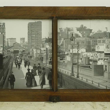 Reclaimed Tiger Oak Window Frame Brooklyn Bridge Wall Art