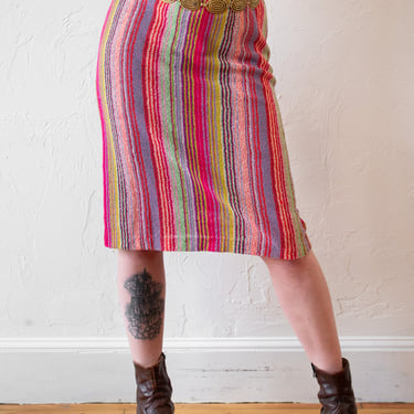 Vintage Colorful Striped Knit Missoni Tube Skirt M/L