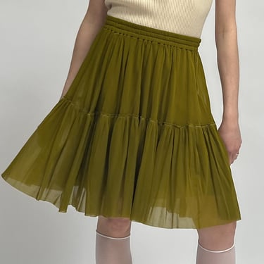Gaultier Soliel Olive Mesh Skirt (M)