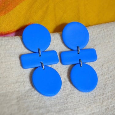 Blue statement earrings 