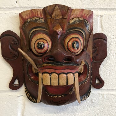 Dramatic Asian Wood Mask