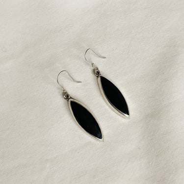 Vintage Obsidian Dangle Earrings
