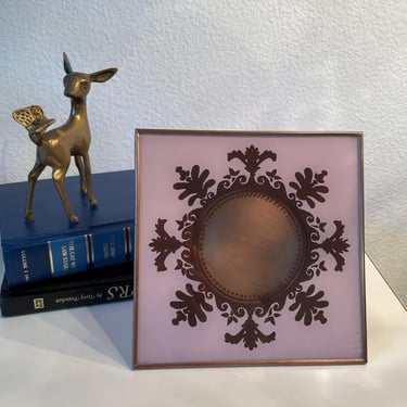 vintage copper photo frame | copper ornate picture frame | Gold Floral Design Desk Frame | Gift Photo Frame | Square Decorative Photo Stand 