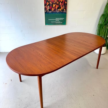 Mid Century Teak Oval Extension Dining Table by Nils Jonnson