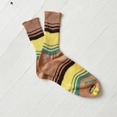 1950s Deadstock Striped Cotton Socks 