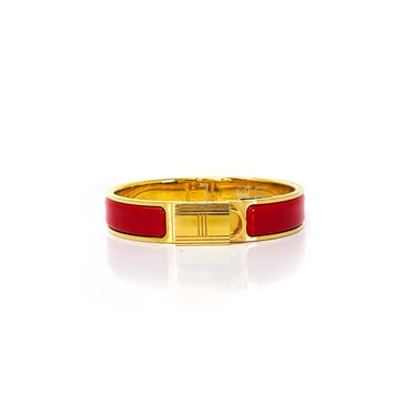 Hermès Red Clic Cadenas Bracelet