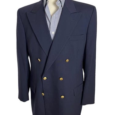 Vintage 90s Brooks Brothers Mens Double Breasted Blazer 44 R