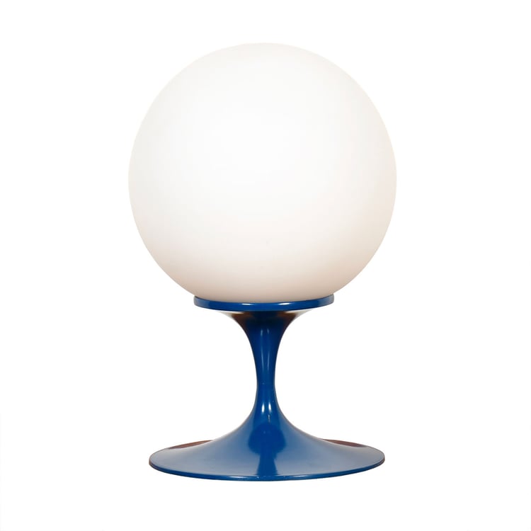 12&#8243; Tall Laurel Globe Lamp w. Blue Base Inspired by Bill Curry for Design Line