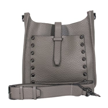 Rebecca Minkoff - Taupe Grey Leather Large Studded Crossbody Bag