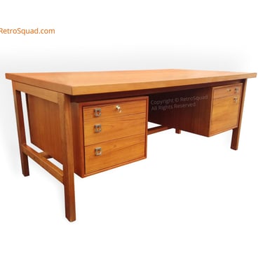 Danish Modern Teak Executive Desk by Arne Vodder for HP Hansen, Eames MCM Mid Century Knoll Herman MillerRosewood 