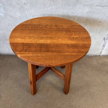 Solid Oak Mission Style Lamp Table By Warren Hile Studio