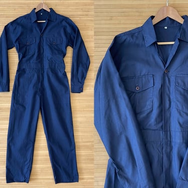 Vintage LL Bean Workwear Coveralls Overalls Jumpsuit Navy Blue - Medium - Boilersuit 