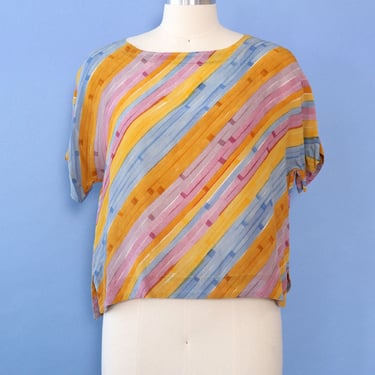 Sunrise Sunset Silk Blouse M