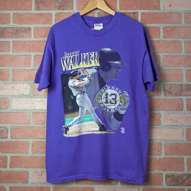 Vintage 90s MLB Colorado Rockies Baseball Larry Walker ORIGINAL Sports Tee - Large 