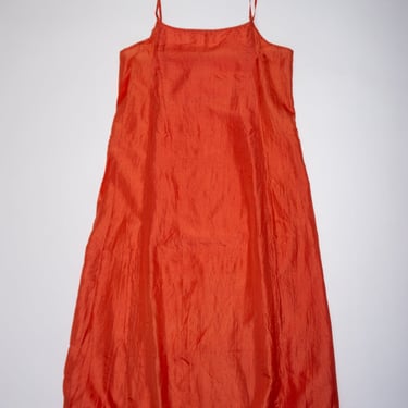 Silk Slip Dress in Coral