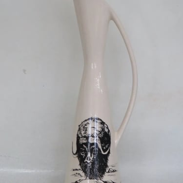 Bering Sea Originals Alaska Buffalo Ceramic Tall Vase Pitcher 3014B