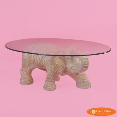 Vintage Ceramic  Elephant Coffee Table