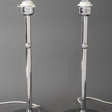 Modernist Chromed Lamps, Pair