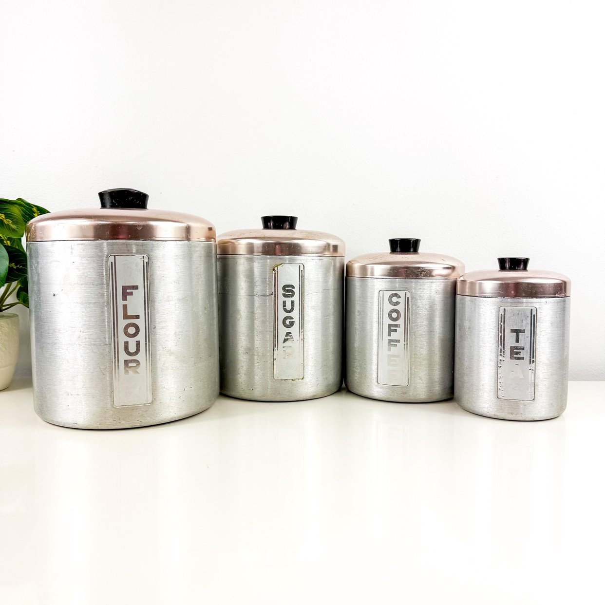 Vintage Spun Aluminum Canister Set of 4 by Maid | Grandma Georgies ...