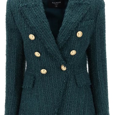 Balmain Double-Breasted Jacket In Tweed Women
