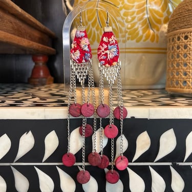 BPR Red with Wooden Beads Earrings