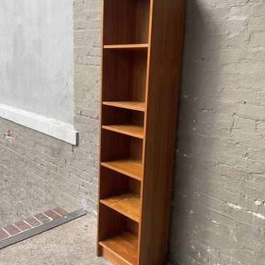 Danish Modern Narrow Teak Bookcase