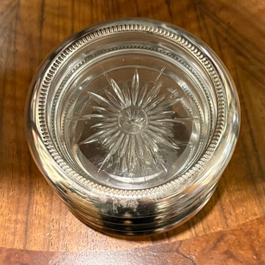 VINTAGE SUNBURST COASTERS W/SILVER PLATE RIMS - SET OF 4