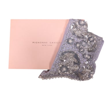 Mignonne Gavigan - Pastel Blue Hand Beaded Silk Scarf