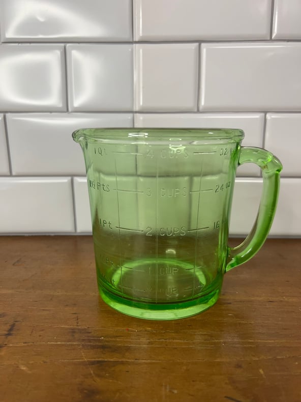 Uranium Glass Measuring Cup 2 Cups