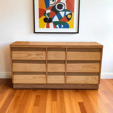 Vintage 9 Drawer Dresser by Woodland of California – Solid Wood, Minimalist Modern Storage, 55