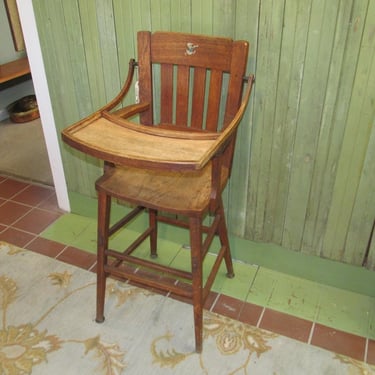 Antique Oak High Chair for Display