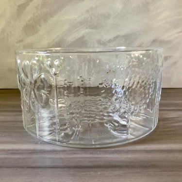 Nuutajärvi, Arabia Of Finland Oiva Toikka Flora 7.5” Serving Bowl,Arabia of Finland Raised Floral Design Pattern, MCM Art Glass Salad Bowl 